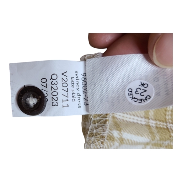 Colored Organics Sydney Flannel Long Sleeve Ruffle Dress Latte Plaid 4T - Picture 8 of 8